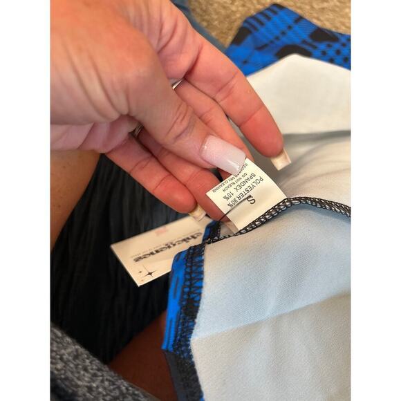 Chicgenes Blue/Black plaid skater circle mini skirt Catholic school girl NEW S - Picture 5 of 8